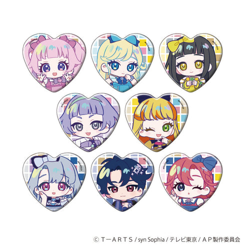 『ひみつのアイプリ』ハート型缶バッジ02/コンプリートセット(全8種)(ミニキャライラスト)